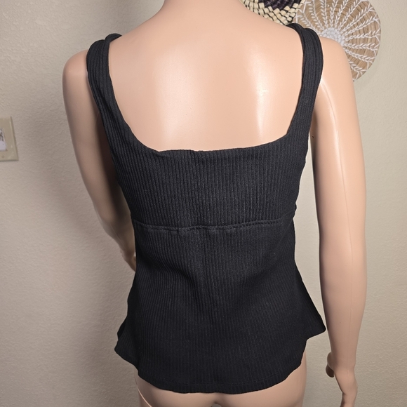Maeve Crop Top Anthropologie Retro Black Size Xl - Picture 2 of 11
